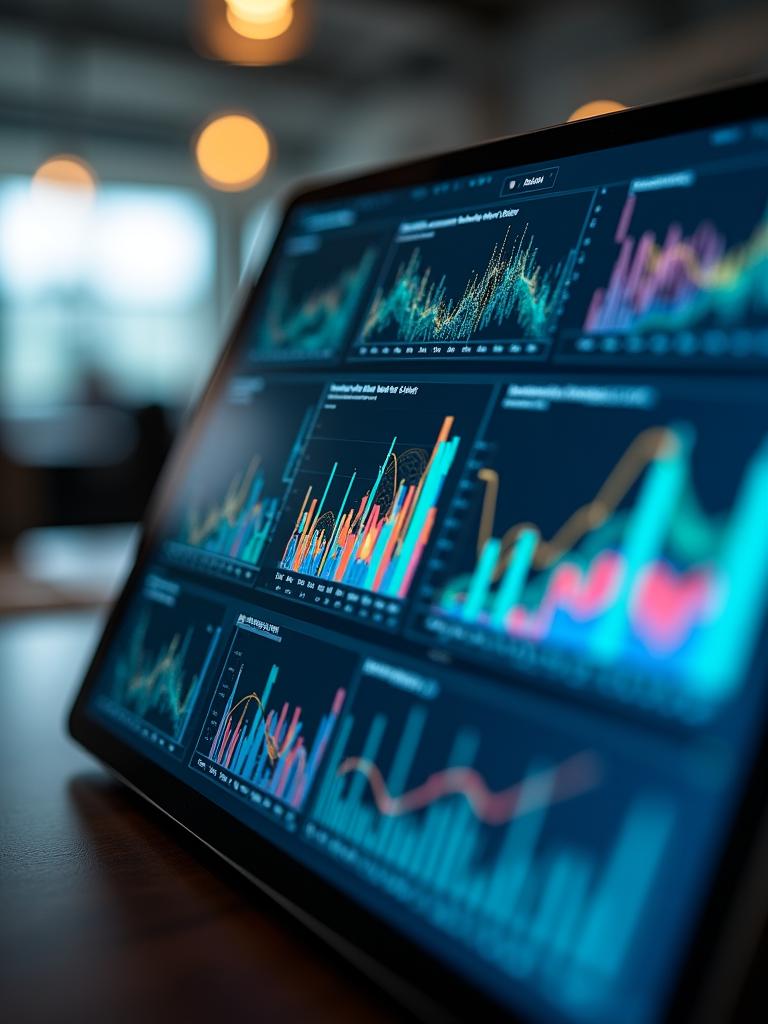 Modern screen showing workforce analytics and heat maps